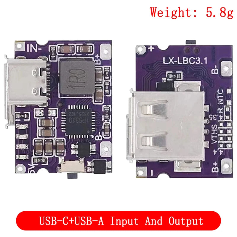 Type-C /Micro USB 5V 1A 2A 3.1A Boost Converter Step-Up Power Module Mobile Power Bank Accessories With Protection LED Indicator