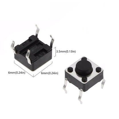 20PCS 4Pin 6*6 Micro Tact Push Button Switches DIP 6x6x4.3/5/6/7/8/9/10/11/12/13/14/15 MM 4.3mm 5mm 6mm 7mm 8mm 9mm 10mm 11mm