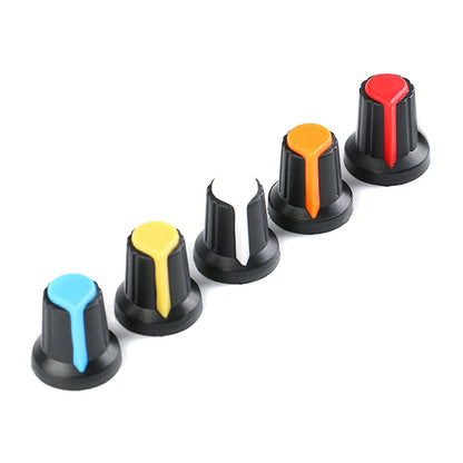 25pcs 5color WH148 potentiometer knob cap(copper core) 15X17mm 6mm Shaft Hole AG2 Yellow Orange Blue White Red 5color*5PCS=25PCS