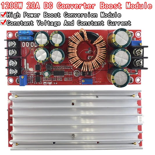 1200W 20A DC Converter Boost Step-up Power Supply Module IN 8-60V OUT 12-83V