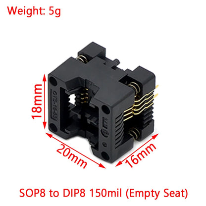 SOIC8 SOP8 to DIP8 Wide-body Seat Wide 150/200mil Programmer Adapter Socket Blue SA602 IC Test Conversion Burner