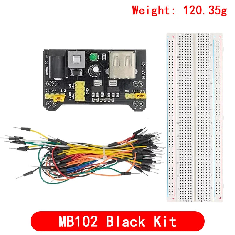 3.3V/5V MB102 Breadboard power module+MB-102 830 points Prototype Bread board for arduino kit +65 jumper wires wholesale