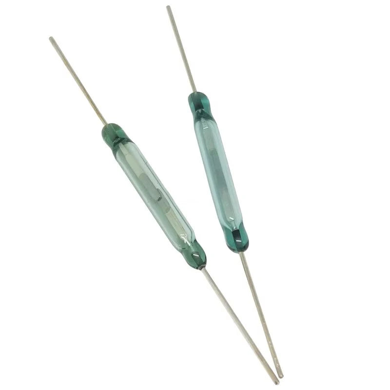 10Pcs 4*28mm Magnetic Reed Switch Sensor Normally Open DIY Green Glass 4x28MM NO Original Contact Induction