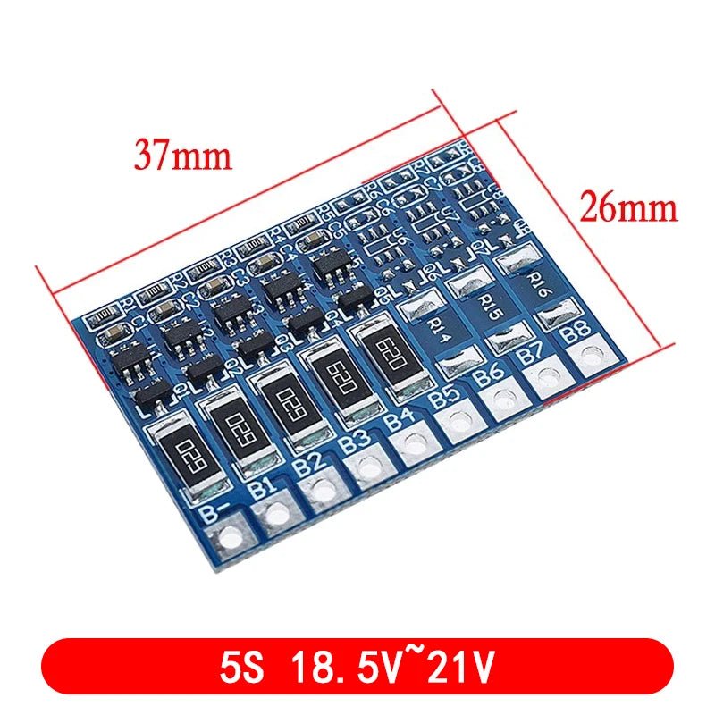 3S 4S 5S 6S 7S 8S bms 4.2V Balance Function Protection Board 68mA 5S Li-ion Lipo Battery Lithium 18650 Batteries Balanced 5S 21V