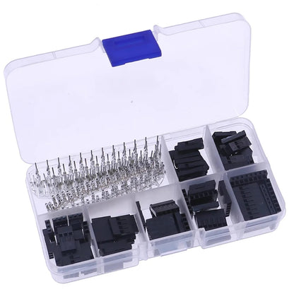 310Pcs/set 2.54mm Male+Female Dupont Wire Jumper Line Cable 1/2/3/4/5/6/8 Pin Header Connector Housing Electronic DIY Kit