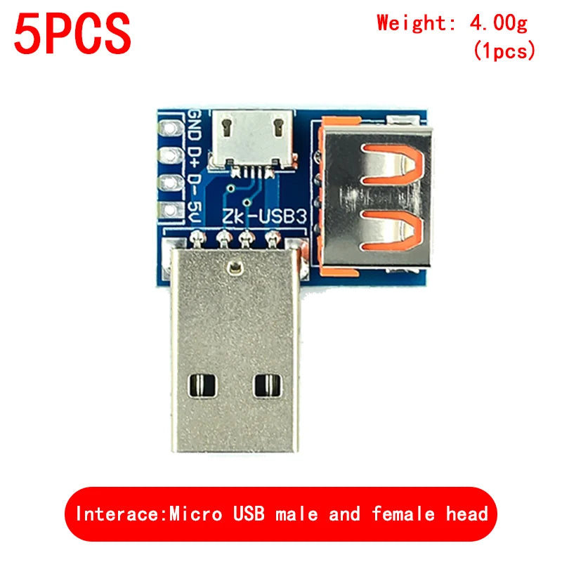 5PCS USB Male Connector / MINI MICRO USB to DIP Adapter female connector 2.54 Connector B Type-C USB2.0 3.0 Female PCB Converter