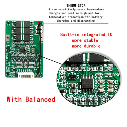 4S/5S/6S/7S BMS 16.8V 21V 20A 18650 Li-ion Lmo Ternary Lithium Battery Charger Protection Board With Balance