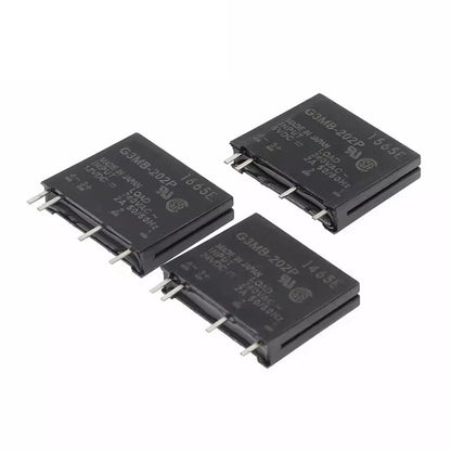 1Pcs 5V 12V 24V DC-AC Solid State Relay Module G3MB-202P G3MB 202P PCB SIP SSR AC 240V 2A Snubber Circuit Resistor Relay Switch