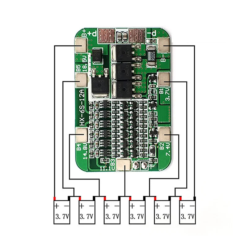 6S 15A 24V PCB BMS Protection Board For 6 Pack 18650 Li-ion Lithium Battery Cell Module New Arrival
