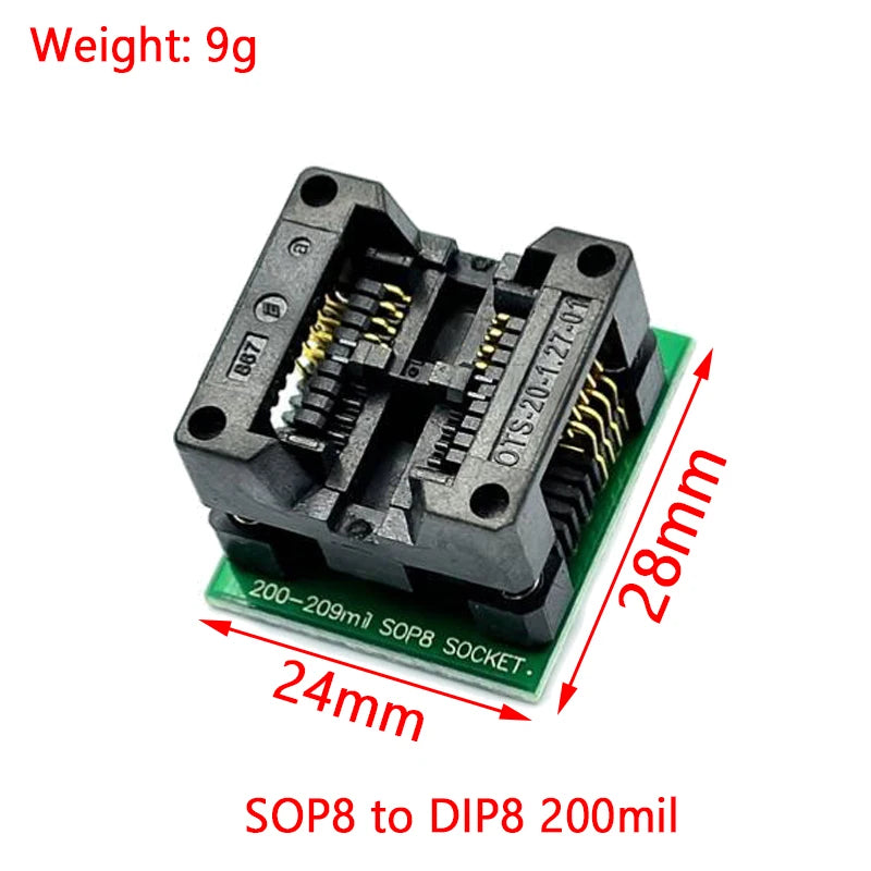 SOIC8 SOP8 to DIP8 Wide-body Seat Wide 150/200mil Programmer Adapter Socket Blue SA602 IC Test Conversion Burner