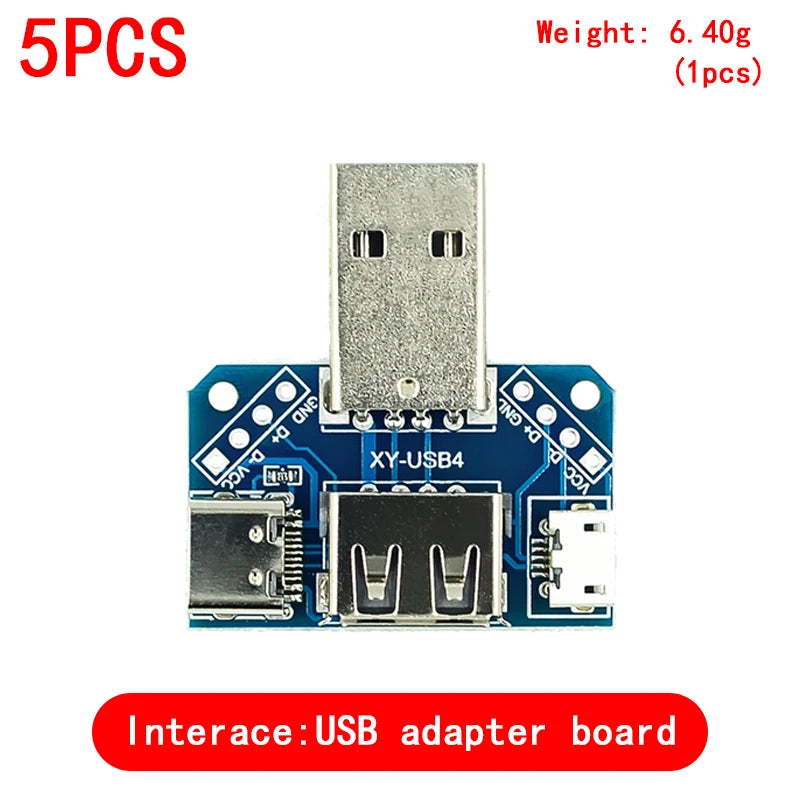 5PCS USB Male Connector / MINI MICRO USB to DIP Adapter female connector 2.54 Connector B Type-C USB2.0 3.0 Female PCB Converter