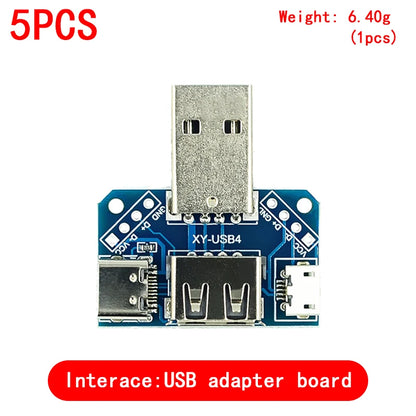 5PCS USB Male Connector / MINI MICRO USB to DIP Adapter female connector 2.54 Connector B Type-C USB2.0 3.0 Female PCB Converter