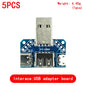 5PCS USB Male Connector / MINI MICRO USB to DIP Adapter female connector 2.54 Connector B Type-C USB2.0 3.0 Female PCB Converter