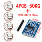 HX711 AD Module Body Load Cell Weighing Sensor Pressure Sensor+4Pcs 50kg Human Scale Load Cell Weight Sensors+Measurement Tools