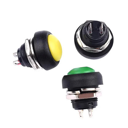 6Pcs Mini 12mm Waterproof Momentary ON/OFF Push Button Round Switch PBS-33B