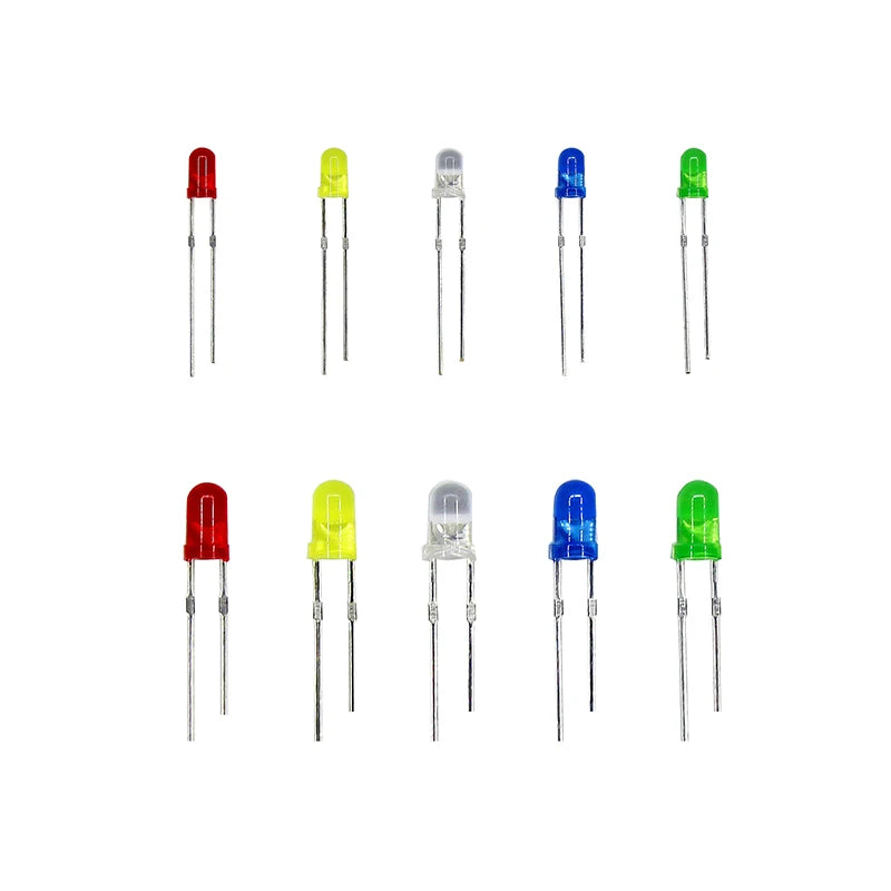 200PC/Lot 3MM 5MM Led Kit With Box Mixed Color Red Green Yellow Blue White Light Emitting Diode Assortment 20PCS Each New