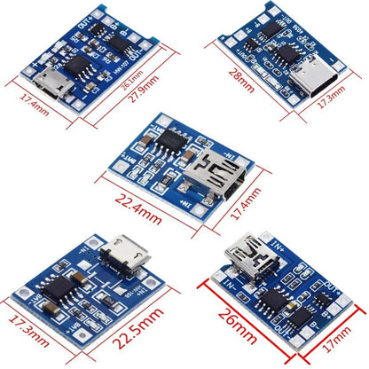 TP4056 With Protection Dual Functions 5V 1A Mini Micro TYPE-C USB 18650 Lithium Battery Charging Board Charger Module 1A Li-ion