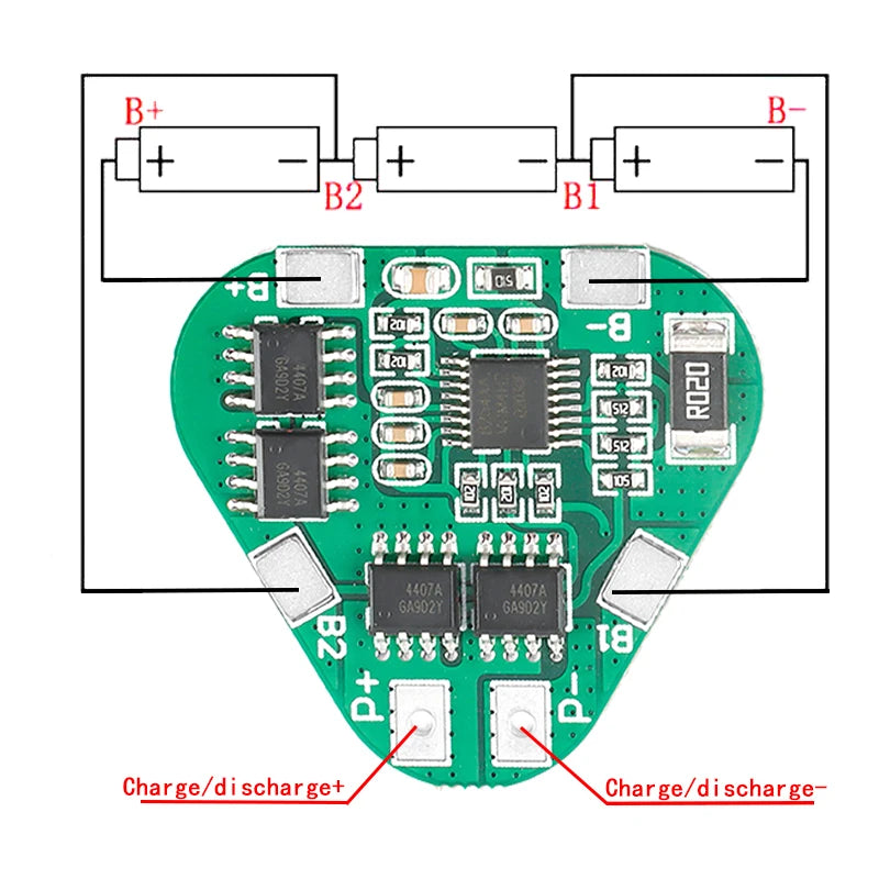 3S 12V 18650 Lithium Battery Protection Board 11.1V 12.6V overcharge over-discharge protect 8A 3 Cell Pack Li-ion BMS PCM PCB