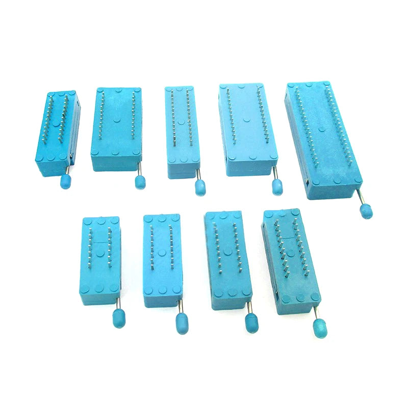 1pcs/lot 14 16 18 20 24 28 32 40 P Pin 2.54 MM Green DIP Universal ZIF IC Socket Test Solder Type IC lock seat zif socket