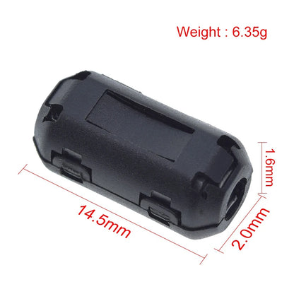 5mm Clip-On Ferrite Ring Core Noise Suppressor For EMI RFI Clip Cable Active Components Filters