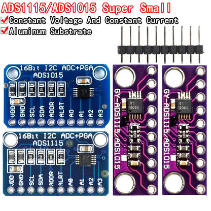 16 Bit I2C ADS1115 ADS1015 Module ADC 4 channel with Pro Gain Amplifier 2.0V to 5.5V for Arduino RPi