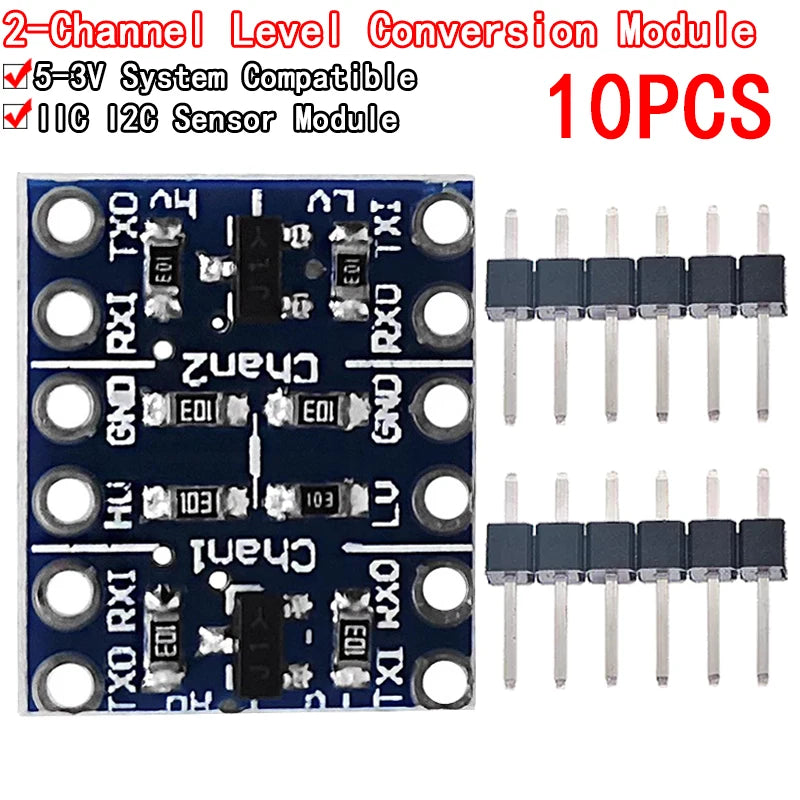 10pcs 2 Channels IIC I2C Logic Level Converter Bi-Directional Module 3.3V to 5V Shifter for Arduino