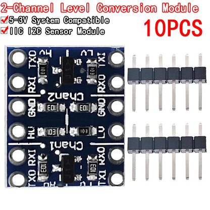10pcs 2 Channels IIC I2C Logic Level Converter Bi-Directional Module 3.3V to 5V Shifter for Arduino