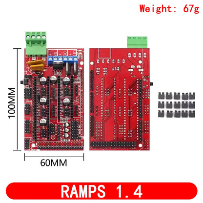RAMPS 1.4 1.5 1.6 Panel Part Motherboard 3D Printers Parts Shield Red Black Controls