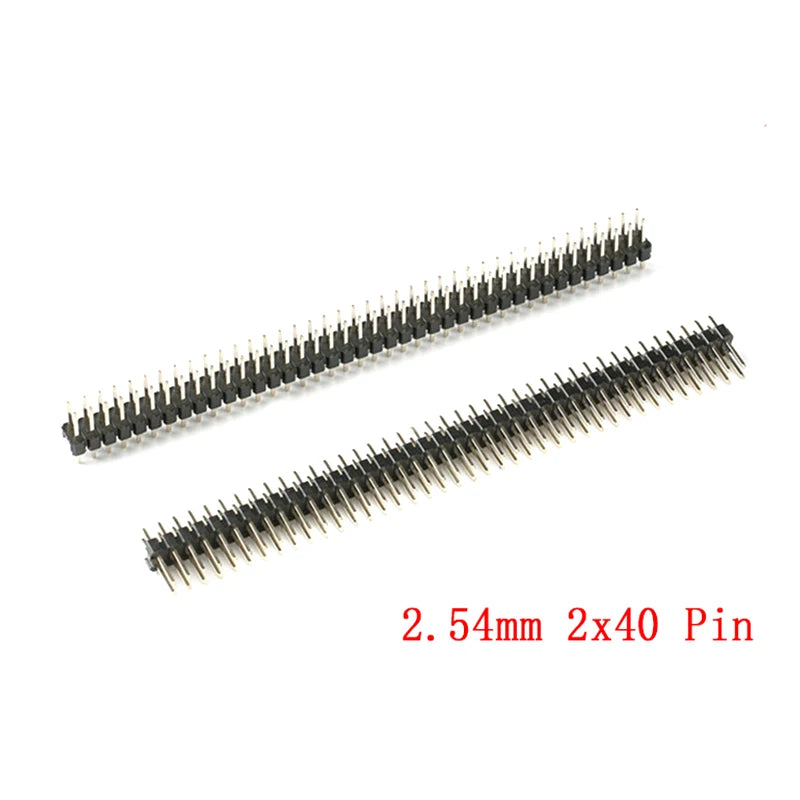 10Pcs 2.54mm 2x40 Pin 80 Pin copper Pitch Male Double Row Pin Header Strip Straight Needle Connector