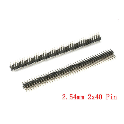10Pcs 2.54mm 2x40 Pin 80 Pin copper Pitch Male Double Row Pin Header Strip Straight Needle Connector