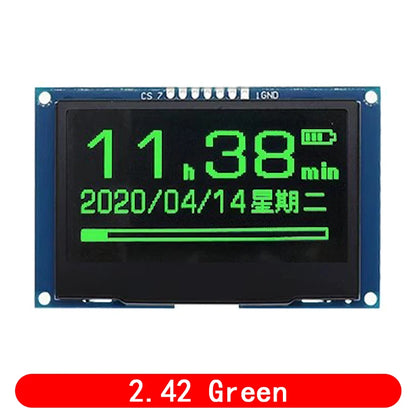 2.42 inch OLED Display Module 128x64 LCD HD Screen Module SSD1309 7 Pin SPI/IIC I2C Serial Interface for Arduino UNO R3