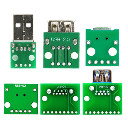 5PCS USB Male Connector / MINI MICRO USB to DIP Adapter female connector 2.54 Connector B Type-C USB2.0 3.0 Female PCB Converter