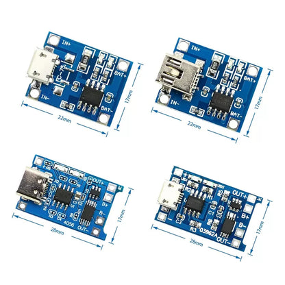5pcs Micro USB 5V 1A 18650 TP4056 Lithium Battery Charger Module Charging Board With Protection Dual Functions 1A Li-ion