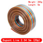 5Meter 10P/20P 2.54mm PITCH Color Flat Ribbon Cable Rainbow DuPont Wire for FC Dupont Connector