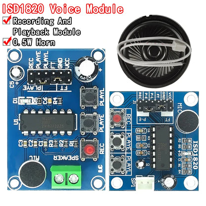 ISD1820 recording module voice module the voice board telediphone module board with Microphones + Loudspeaker