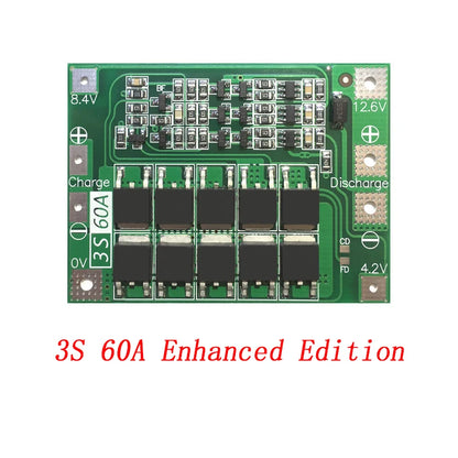 3S/4S 40A 60A Li-ion Lithium Battery Charger Protection Board 18650 BMS For Drill Motor 11.1V 12.6V/14.8V 16.8V Enhance/Balance