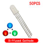 50PCS 5mm full-color LED RGB red/green/blue Common Cathode/Anode Four feet transparent highlight color light 5mm diode colorful
