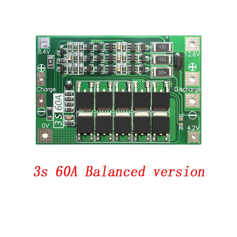 3S/4S 40A 60A Li-ion Lithium Battery Charger Protection Board 18650 BMS For Drill Motor 11.1V 12.6V/14.8V 16.8V Enhance/Balance
