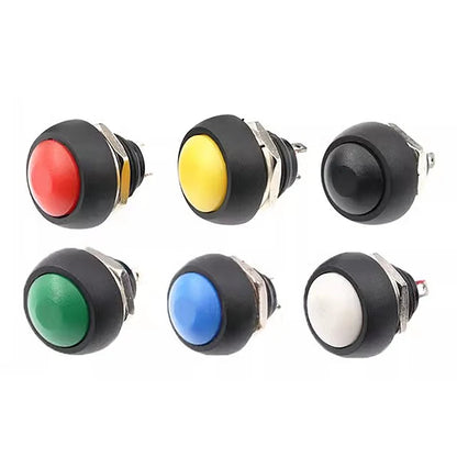 6Pcs Mini 12mm Waterproof Momentary ON/OFF Push Button Round Switch PBS-33B