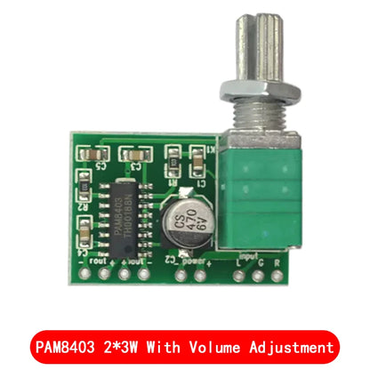Bluetooth 5.0 PAM8403 MINI Digital Amplifier Board 2 * 3W Class D Digital DC 2.5V To 5V Power Speaker Module With Potentionmeter