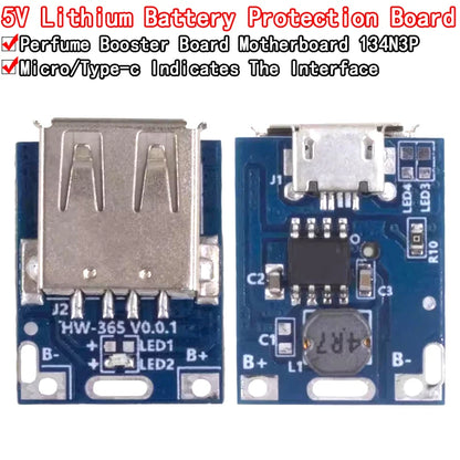5pcs/lot 5V Boost Converter Step-Up Power Module Lithium Battery Charging Protection Board LED Display USB For DIY Charger 134N3P TYPE-C