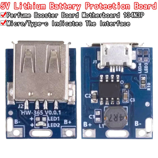 5pcs/lot 5V Boost Converter Step-Up Power Module Lithium Battery Charging Protection Board LED Display USB For DIY Charger 134N3P TYPE-C
