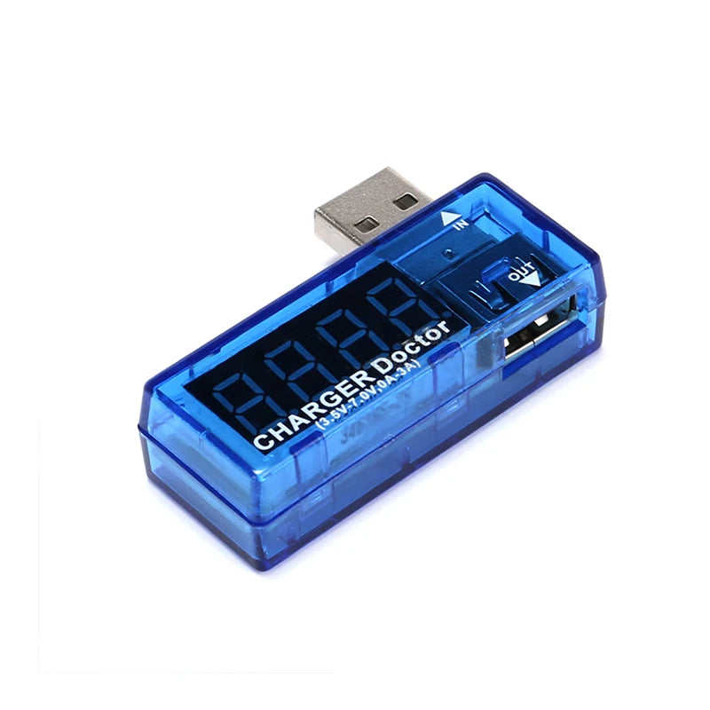Digital USB Mobile Power charging current voltage Tester Meter Mini USB charger doctor voltmeter ammeter Turn transparent