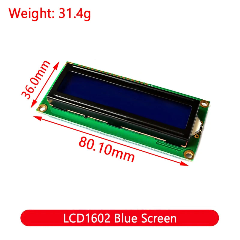 LCD Module Blue Green Screen For Arduino 0802 1602 2004 12864 LCD Character UNO R3 Mega2560 Display PCF8574T IIC I2C Interface