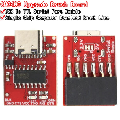 Type C to TTL Serial Port CH340C Module CH340 USB Bus Conversion Chip ISP Communicate Connector for STM32 Serial Port Download