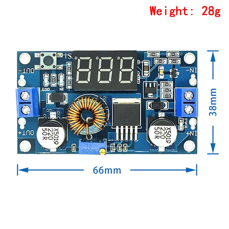 5A 75W XL4015 DC DC Converter Adjustable Step-Down Module 4.0-38V to 1.25V-36V DIY Adjustable Power Supply