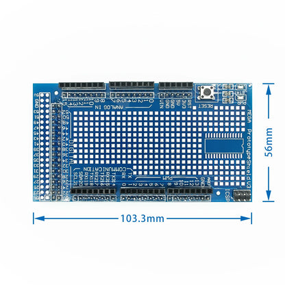MEGA 2560 R3 Proto Prototype Shield V3.0 Expansion Development Board + Mini PCB Breadboard 170 Tie Points for arduino