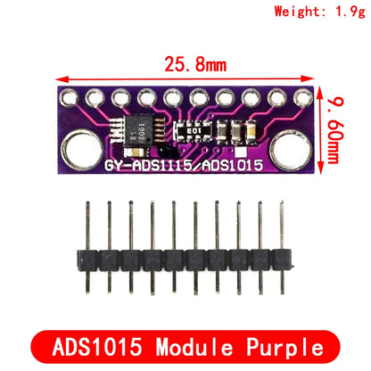 16 Bit I2C ADS1115 ADS1015 Module ADC 4 channel with Pro Gain Amplifier 2.0V to 5.5V for Arduino RPi