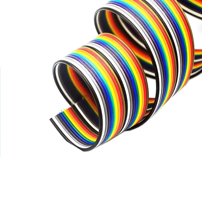 5Meter 10P/20P 2.54mm PITCH Color Flat Ribbon Cable Rainbow DuPont Wire for FC Dupont Connector