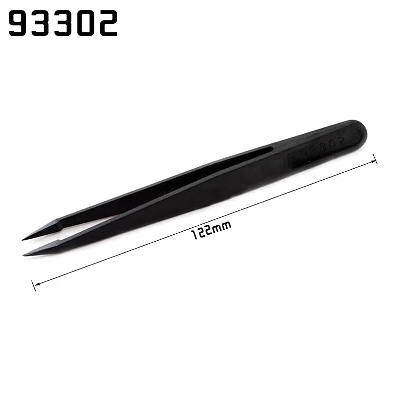 6pcs Anti-static Electronic Tweezers Kit ESD Plastic Forceps PCB Repair Hand Tools Set